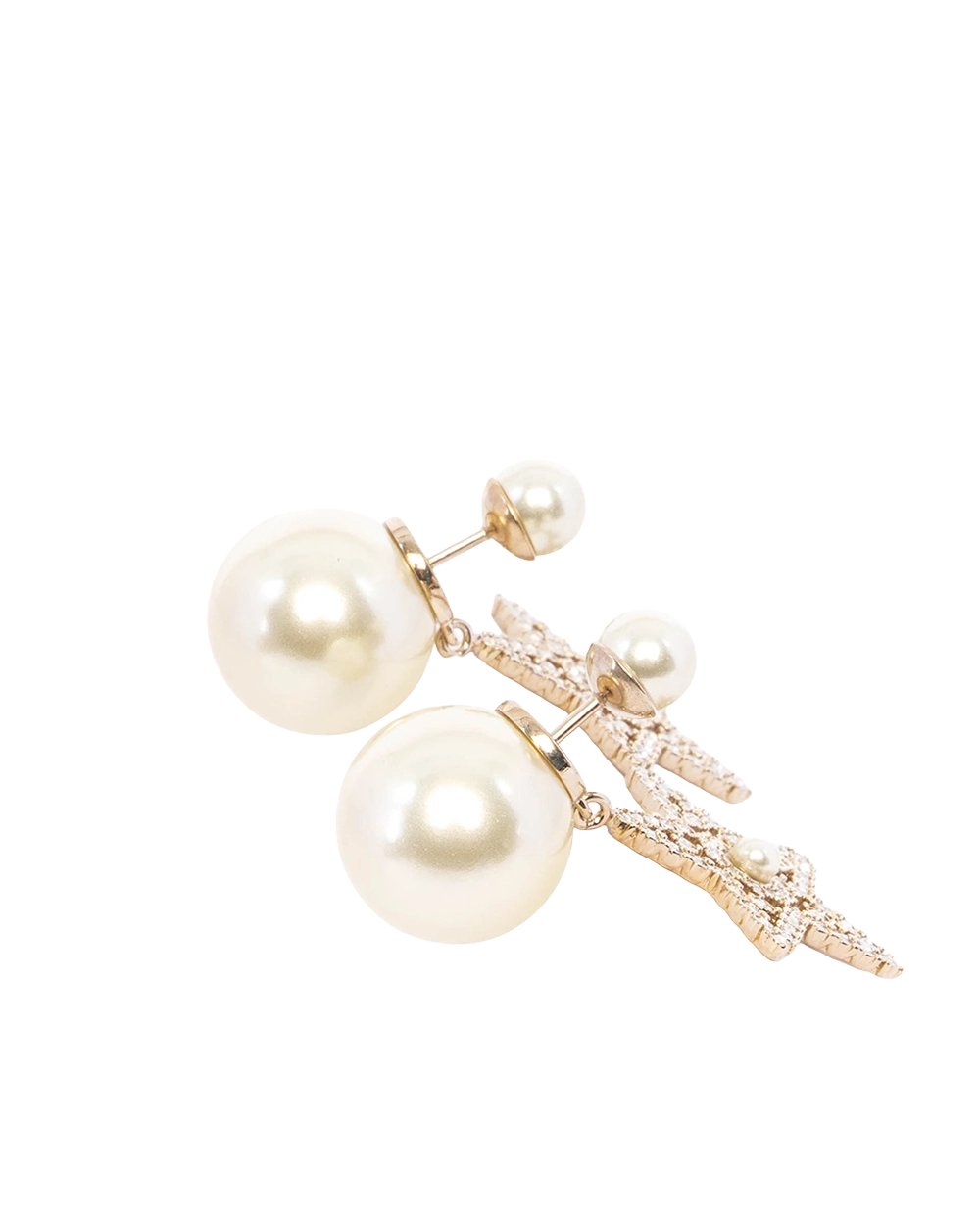 NEW DIOR TRIBALES EARRING STAR PEARL GHW 04340