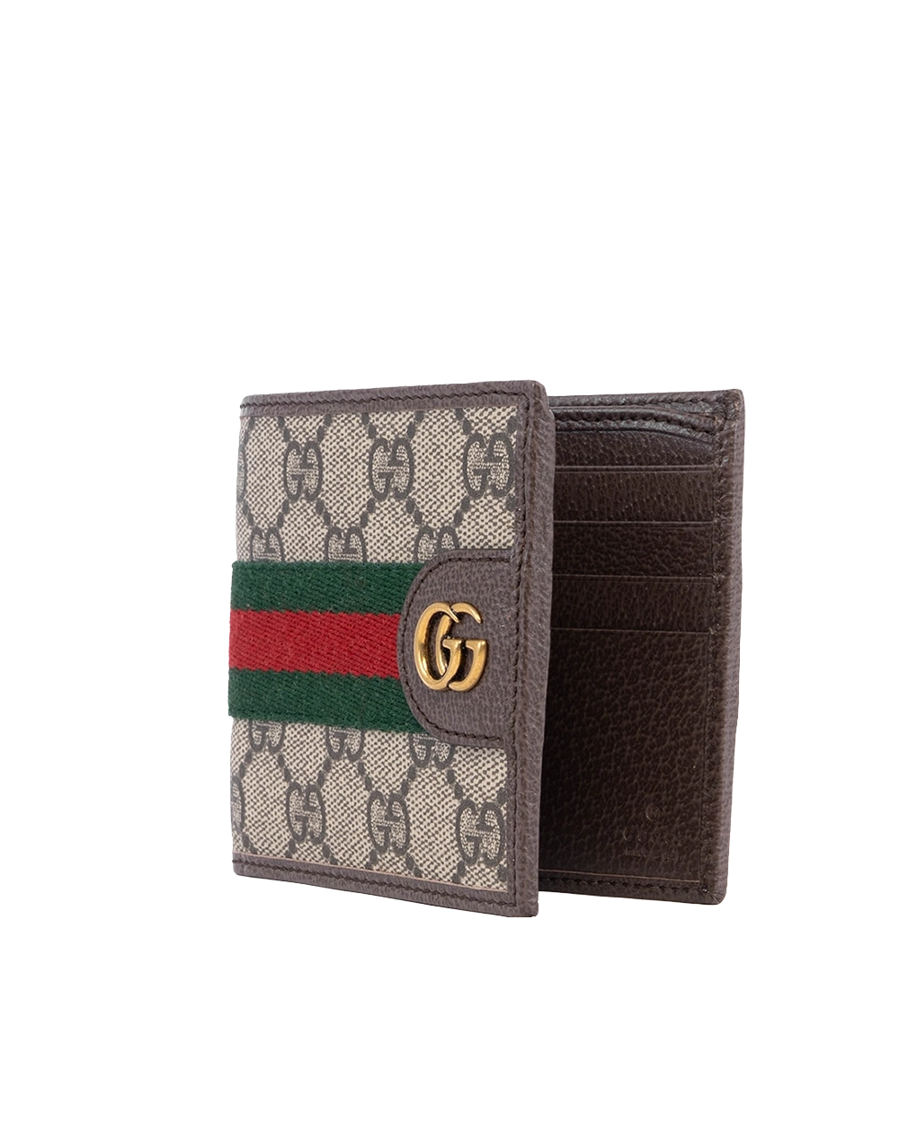 NEW GUCCI OPHIDIA 8 CARD SHORT BROWN GG MONOGRAM CANVAS GHW 834271 534563 04254