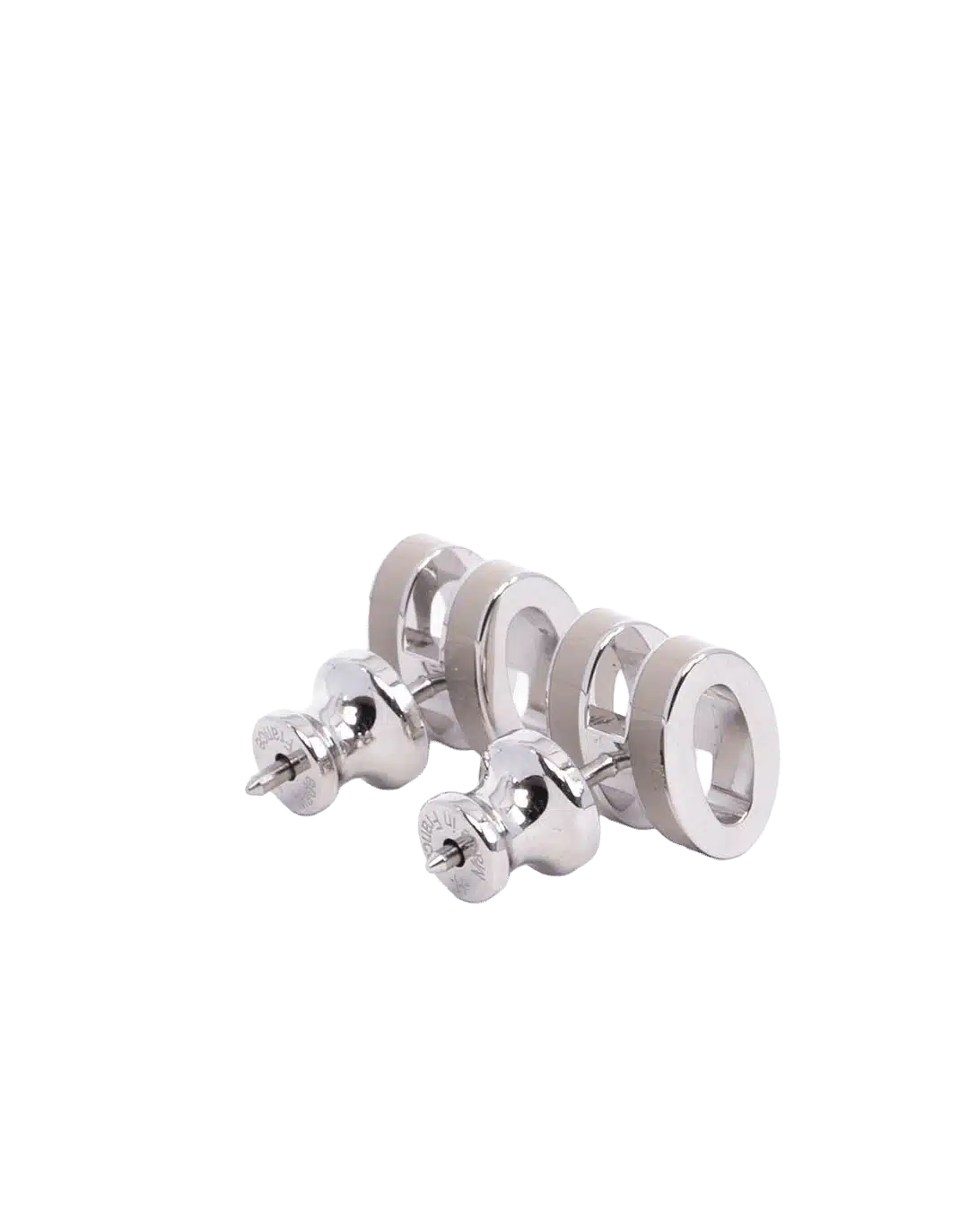 NEW HERMES H POP EARRINGS MINI MARRON SHW GD 12 14 06127