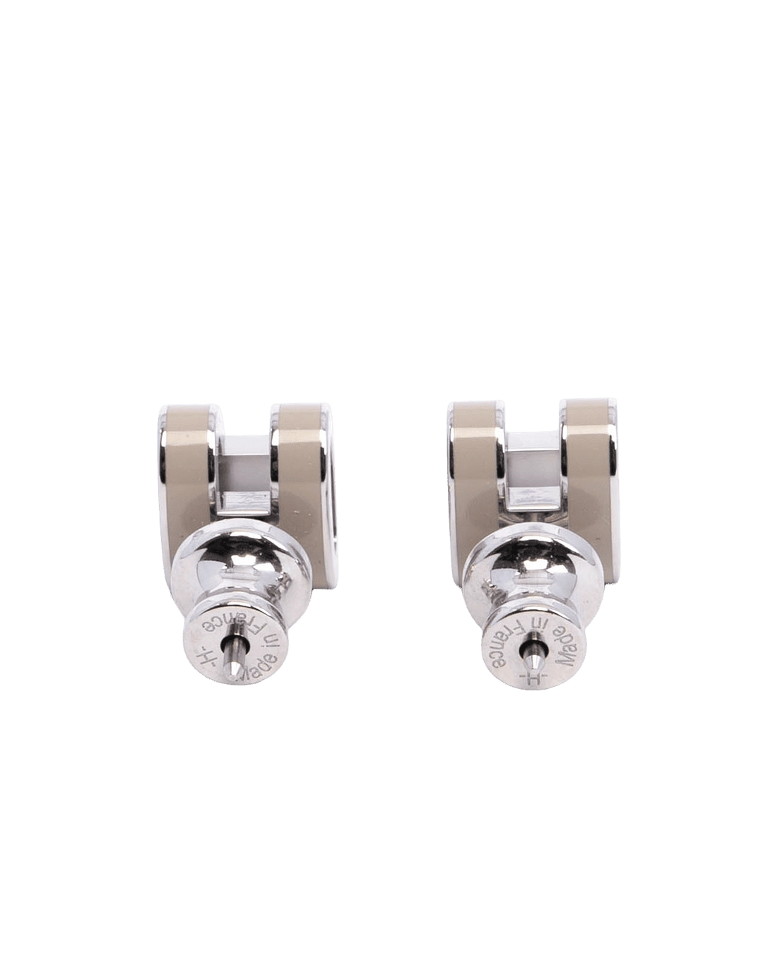 NEW HERMES H POP EARRINGS MINI MARRON SHW GD 12 14 06128