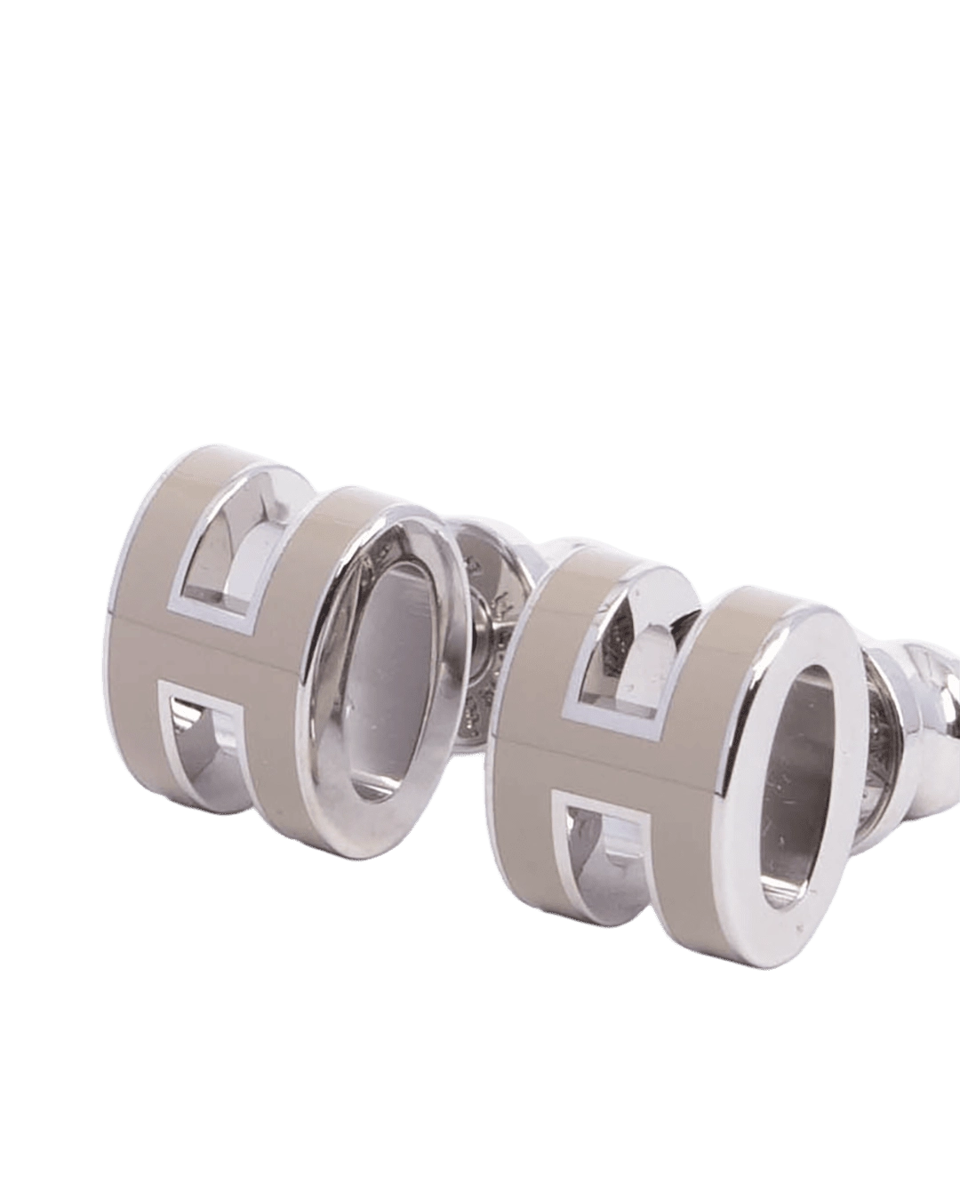 NEW HERMES H POP EARRINGS MINI MARRON SHW GD 12 14 06129