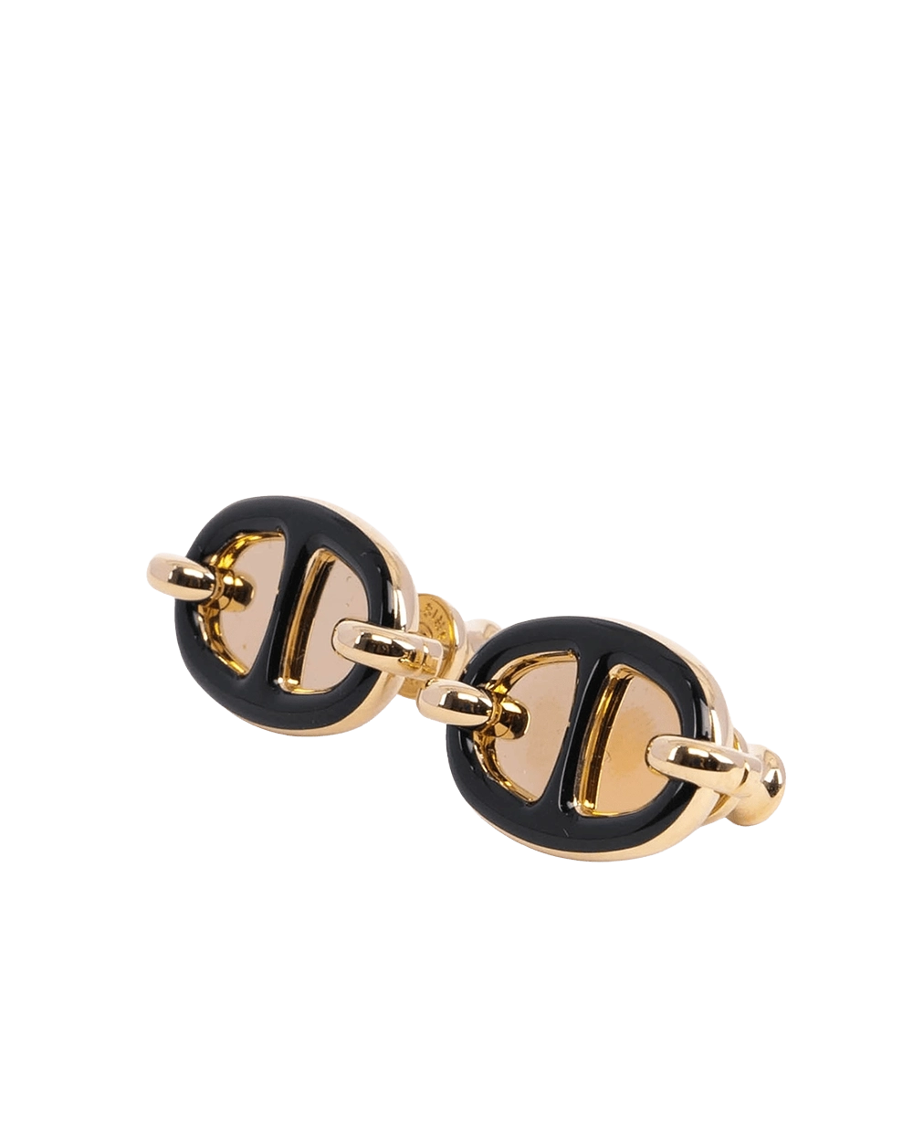 NEW HERMES MAILLON EARRING MINI BLACK NOIR GHW ST 12 14 06119