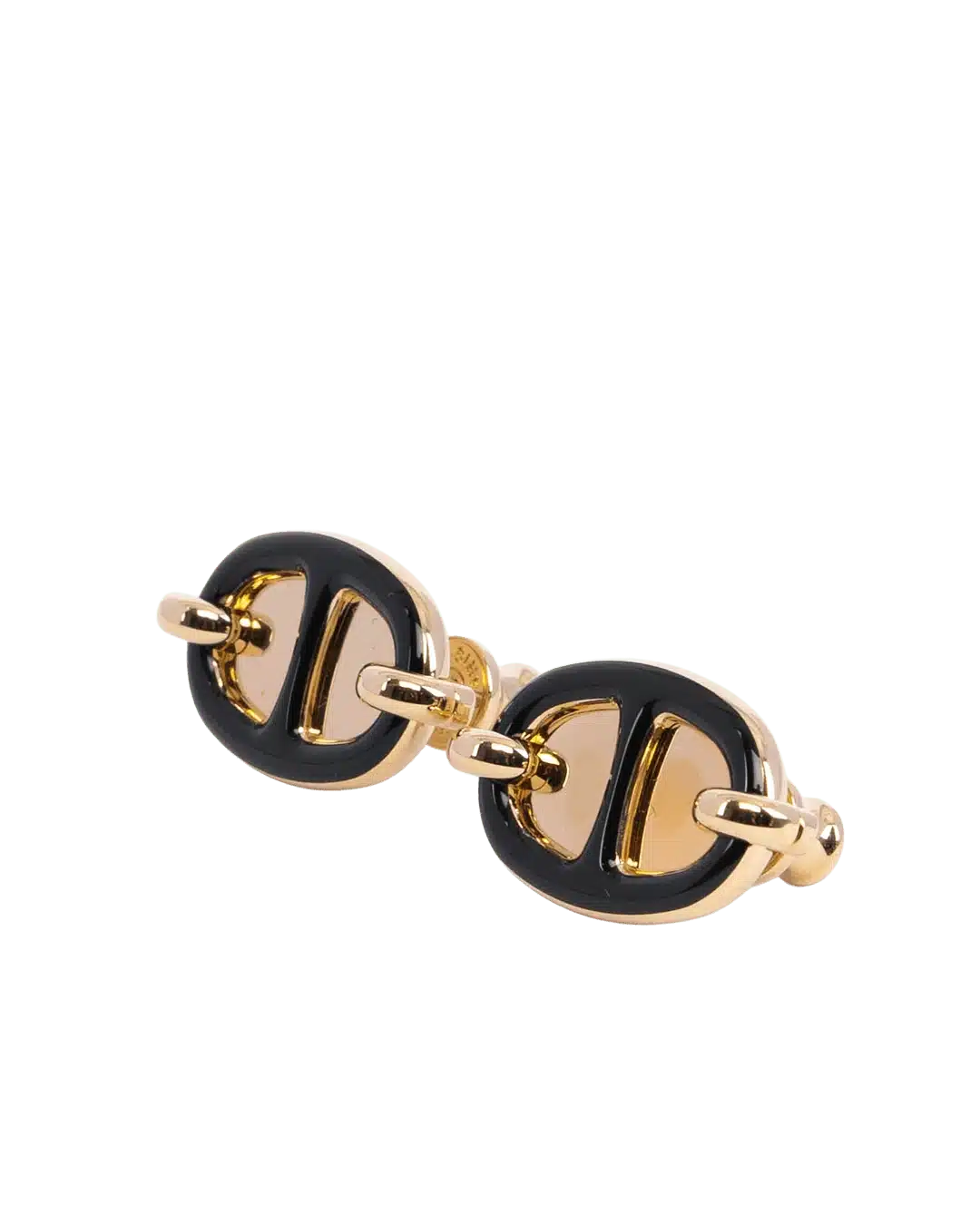 NEW HERMES MAILLON EARRING MINI BLACK NOIR GHW ST 12 14 06119