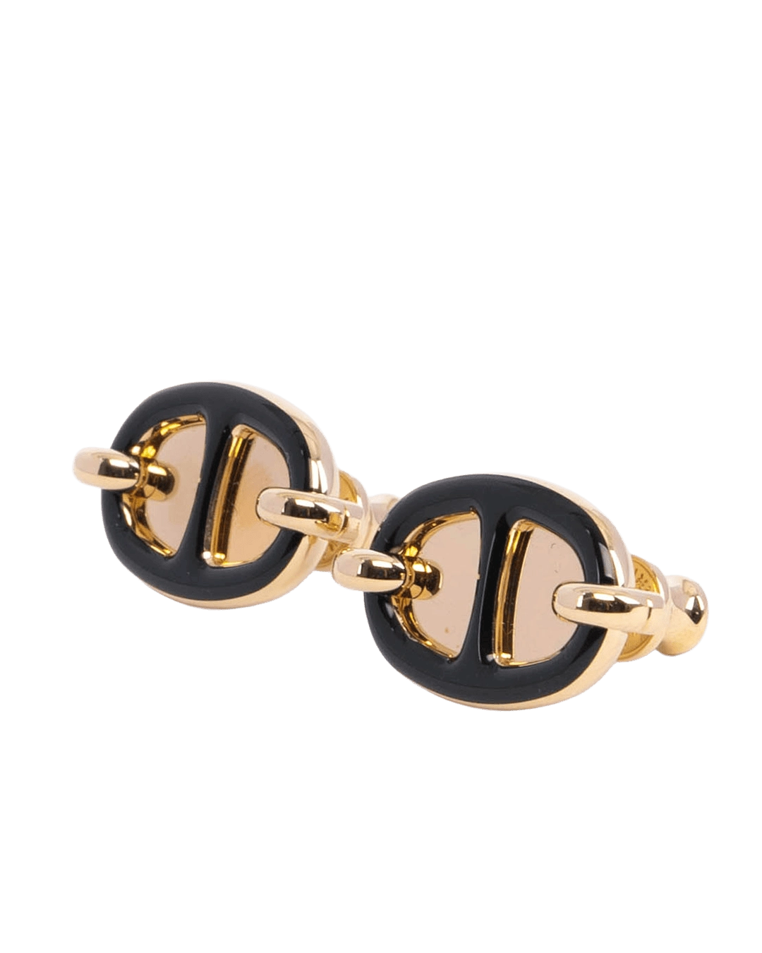 NEW HERMES MAILLON EARRING MINI BLACK NOIR GHW ST 12 14 06122