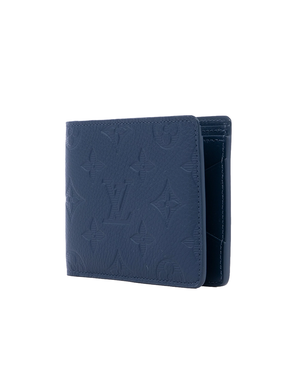 NEW LV MULTIPLE SHORT BLUE NAVY GIANT MONOGRAM CALF MICROCHIP 01599
