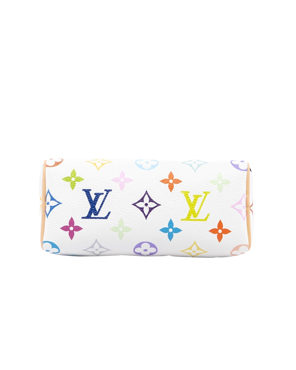 NEW LV SPEEDY BAND NANO MULTICOLOR WHITE MONOGRAM CANVAS GHW MICROCHIP 00846