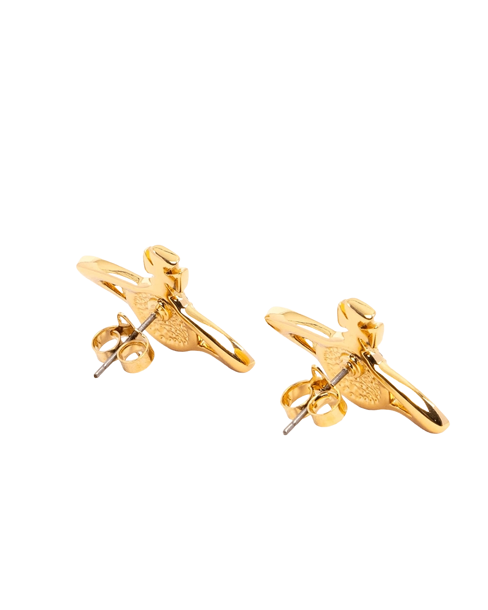 NEW VIVIENNE WESTWOOD BRASS EARRINGS 2.5 CM CRYSTAL GHW 09325