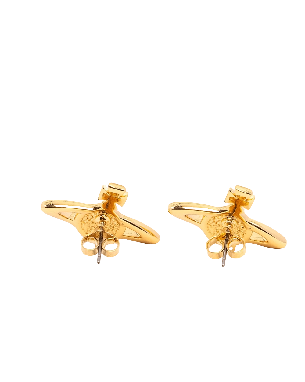 NEW VIVIENNE WESTWOOD BRASS EARRINGS 2.5 CM CRYSTAL GHW 09326