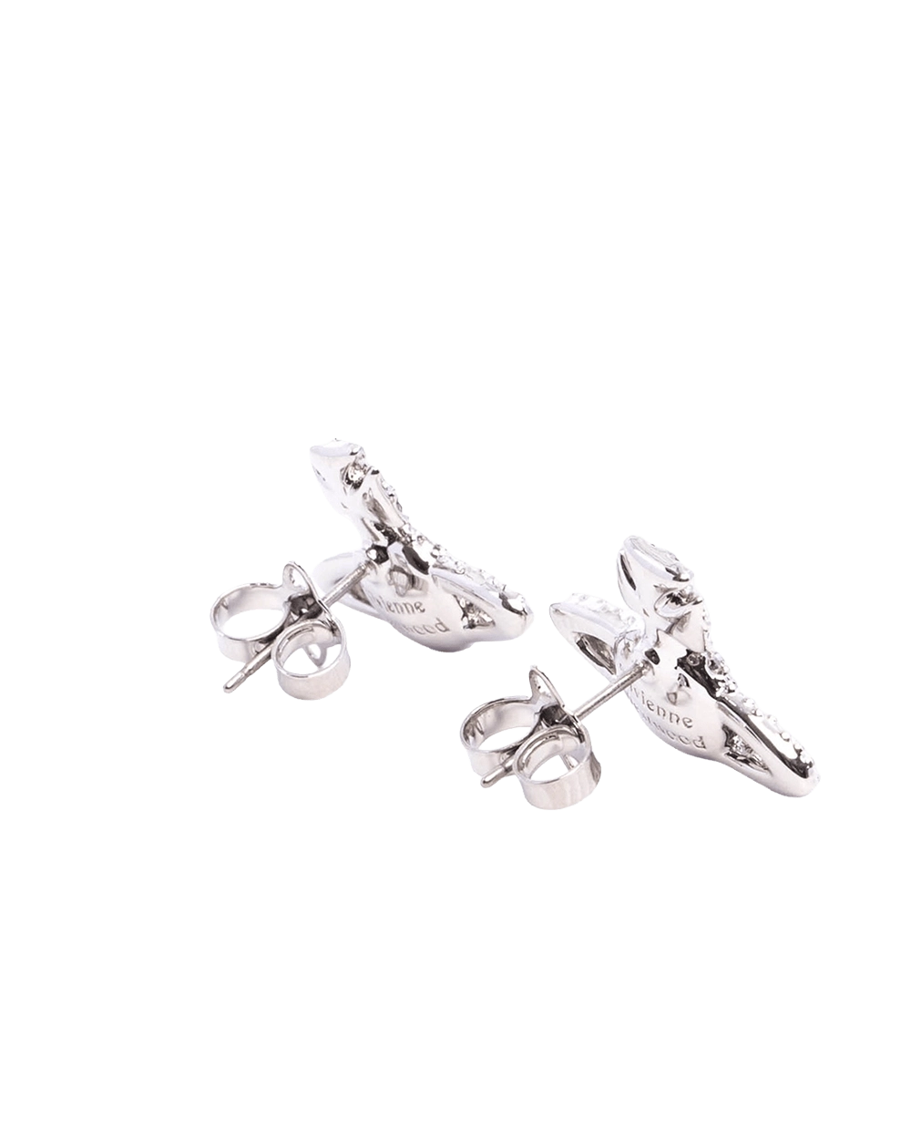 NEW VIVIENNE WESTWOOD GRACR BAS RELIEF STUD EARRINGS 2 CM PINK CRYSTAL SHW 09289