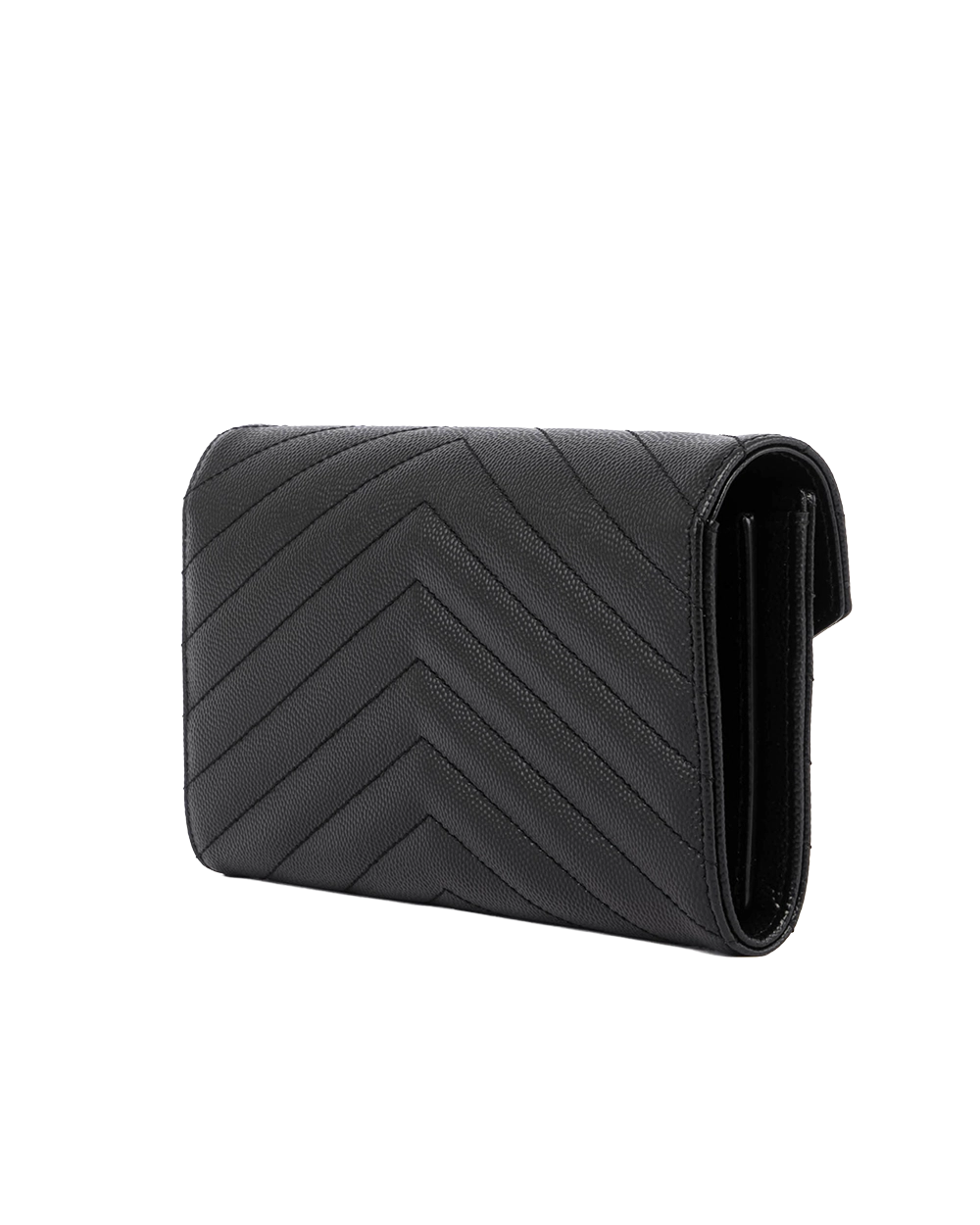 NEW YSL CASSANDRE MATELASSÉ LARGE FLAP WALLET SHORT BLACK CALF GHW GNC 372264 0525 05181