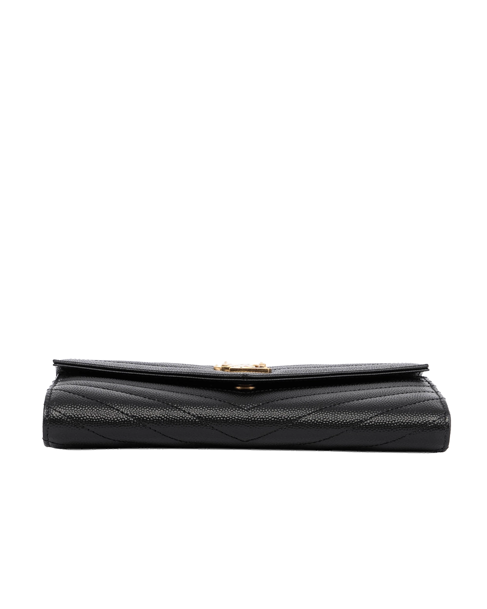 NEW YSL CASSANDRE MATELASSÉ LARGE FLAP WALLET SHORT BLACK CALF GHW GNC 372264 0525 05183