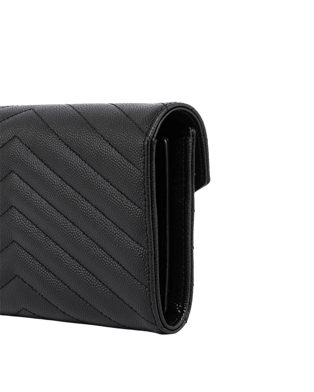 NEW YSL CASSANDRE MATELASSÉ LARGE FLAP WALLET SHORT BLACK CALF GHW GNC 372264 0525 05186