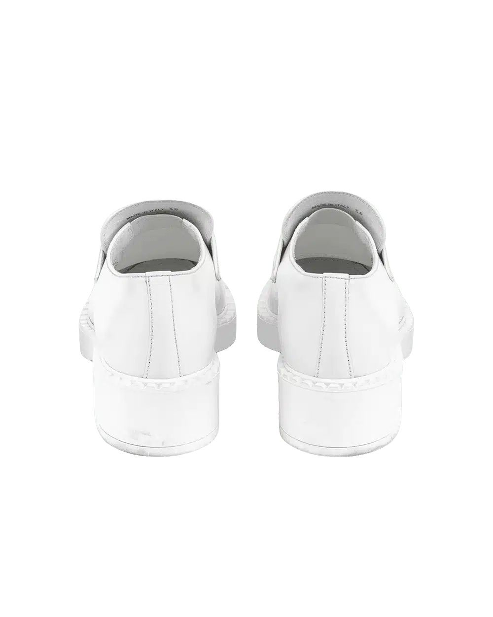 PRADA LOAFERS 38 WHITE LEATHER SHW 06877 result