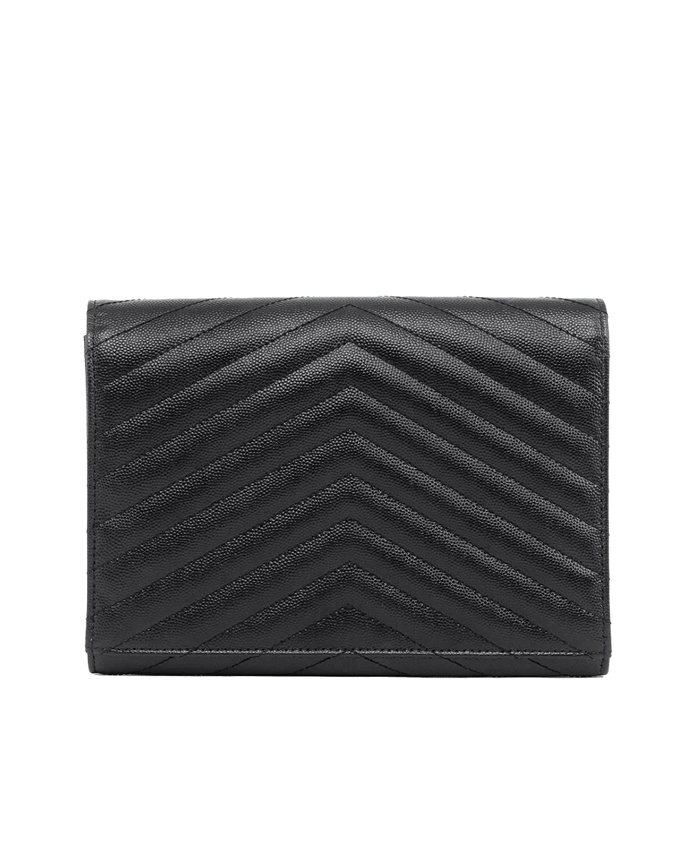 YSL CASSANDRE FLAP POUCH BLACK CHEVRON GHW PIB 617662 0322 09712
