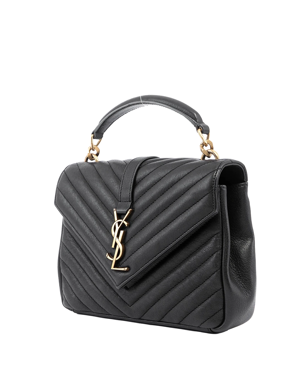 YSL COLLEGE MEDIUM BLACK CALF GHW GUC487213 1018 02796