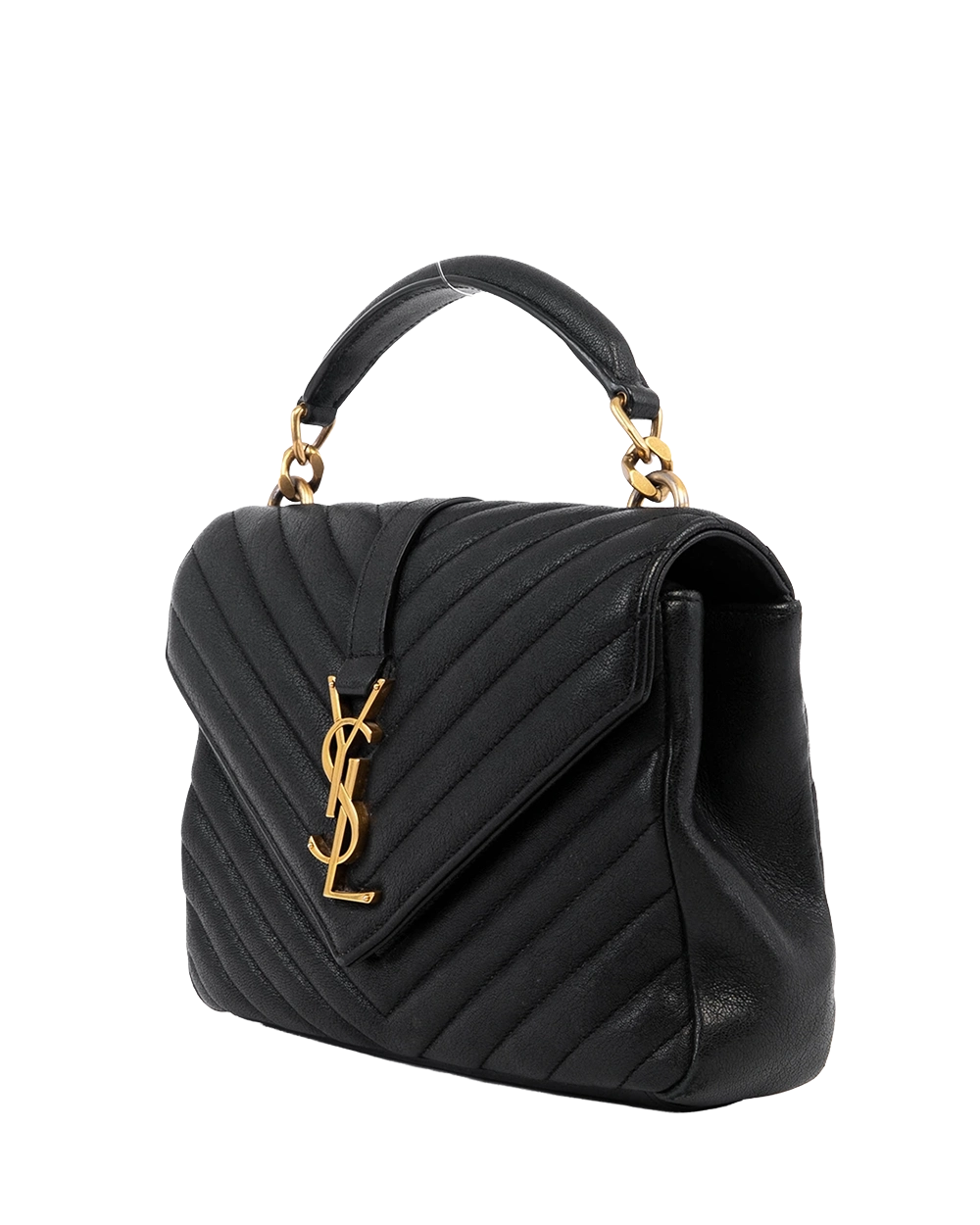 YSL COLLEGE MEDIUM BLACK CALF GHW TCT 600279 0321 03880