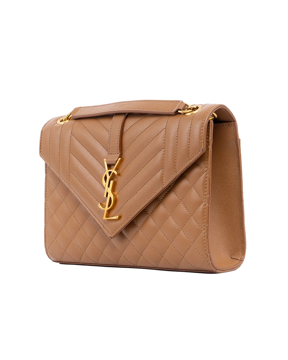 YSL ENVELOPE MEDIUM BROWN CHEVRON GHW MAL 600185 0721 01380 result