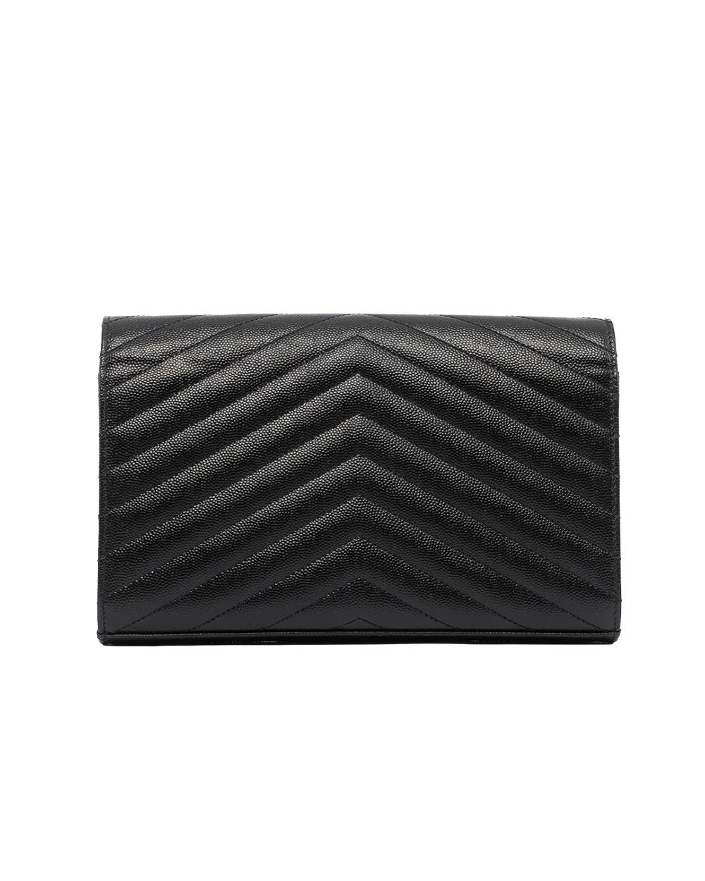 YSL WOC 9.5 BLACK CALF CHEVRON SHW BRS 377828 1121 02485