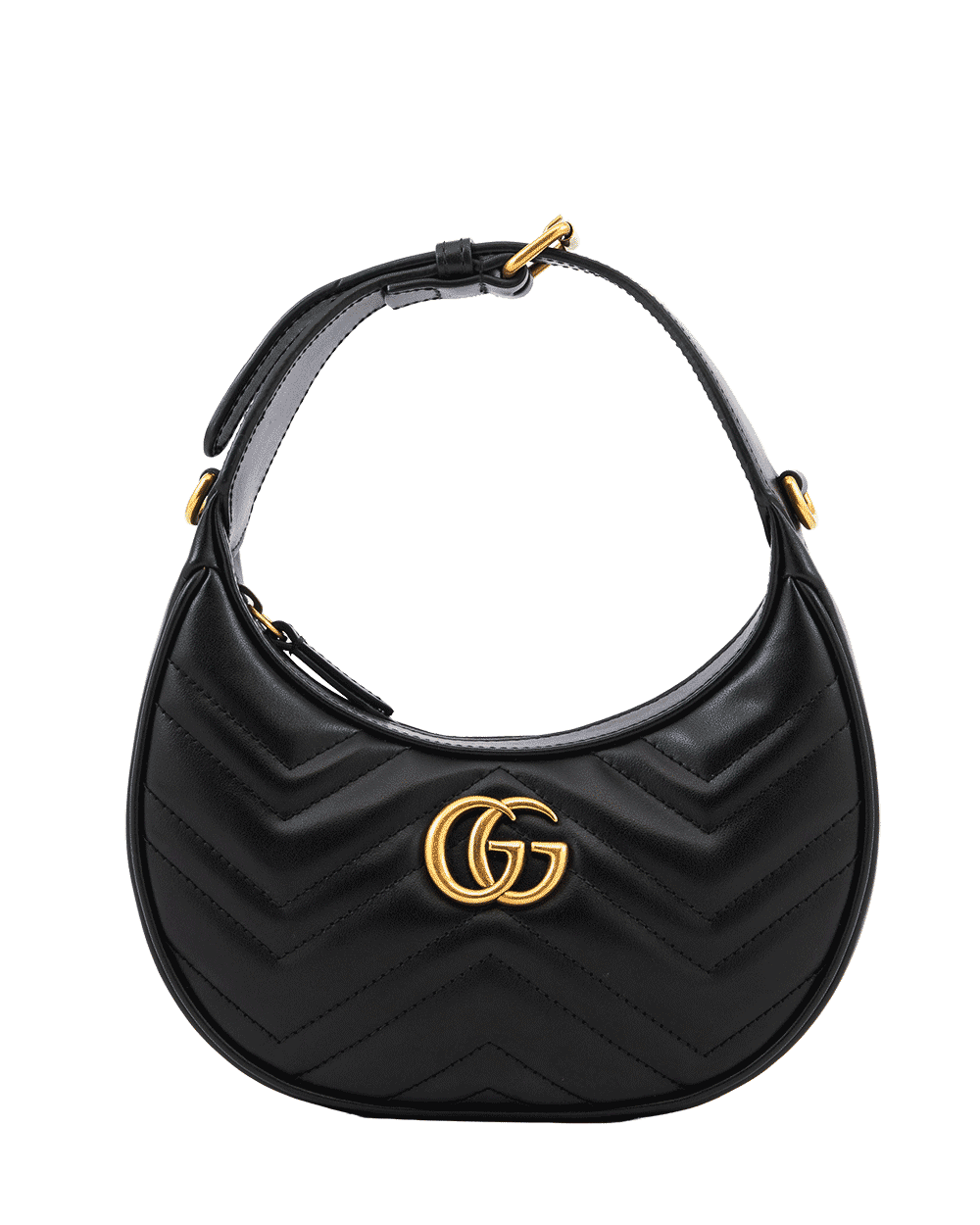 1 GUCCI HALF MOON BLACK CALF GHW 699514 2149 1002
