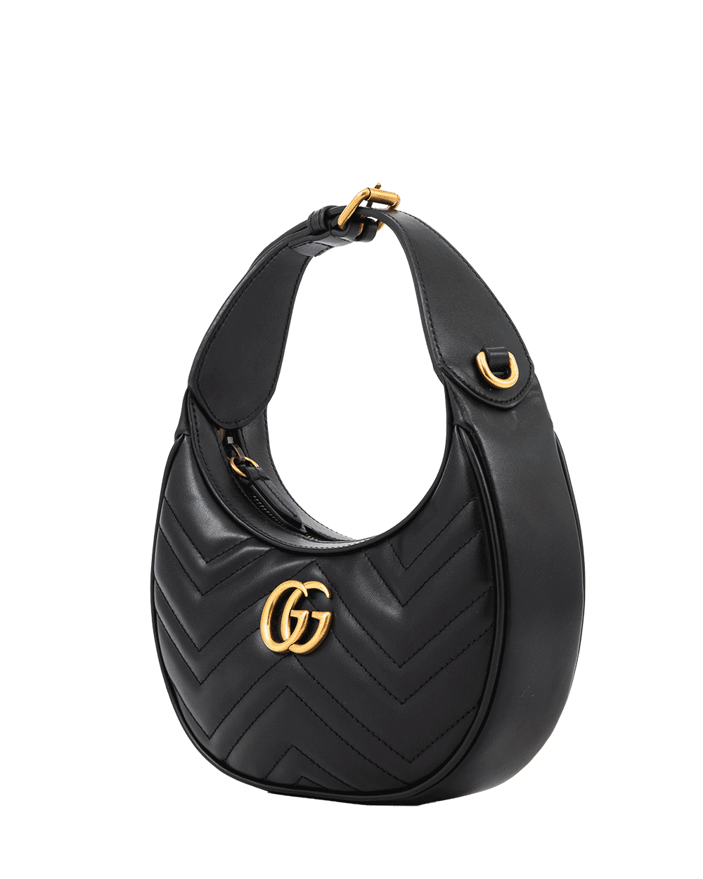1 GUCCI HALF MOON BLACK CALF GHW 699514 2149 1003