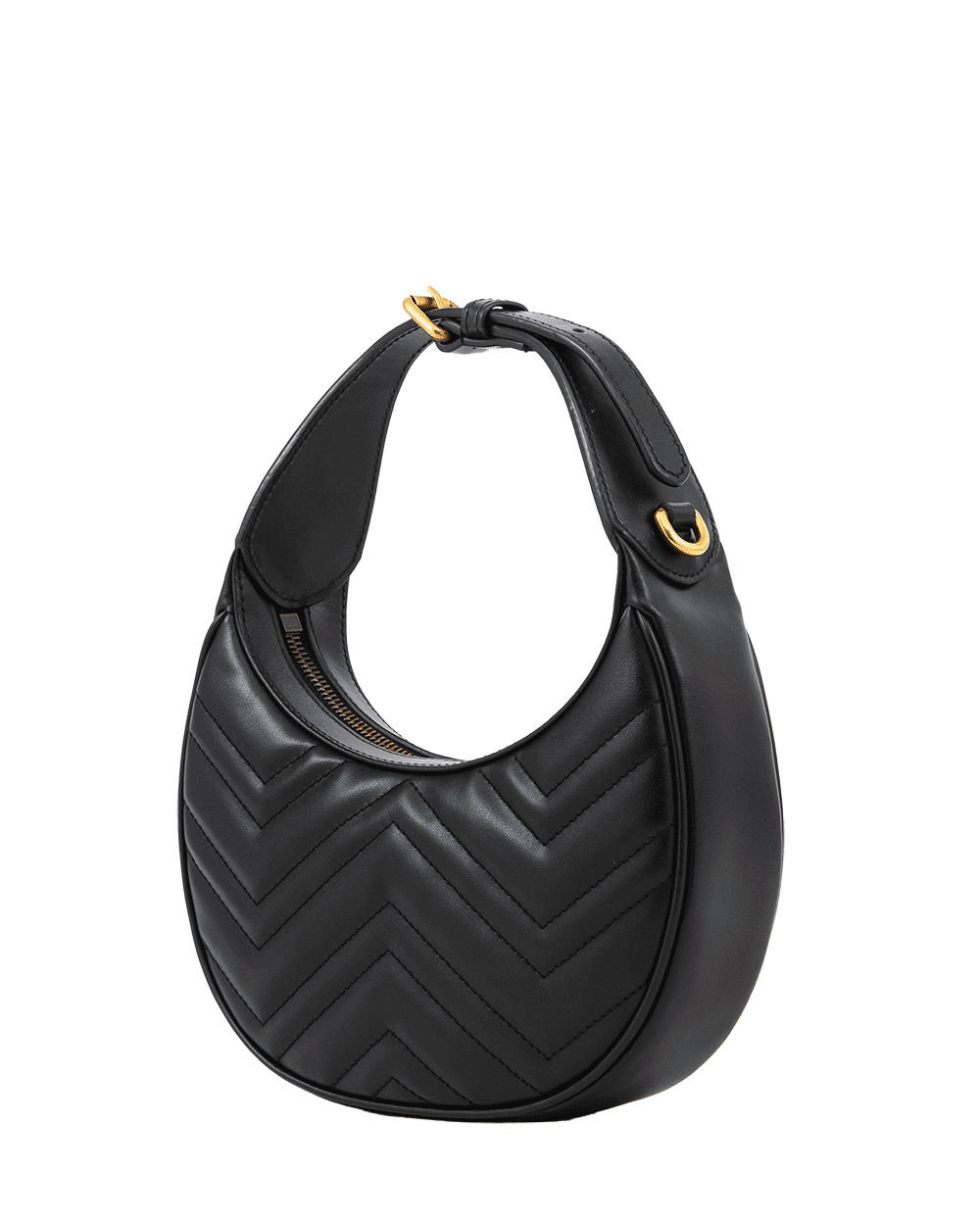 1 GUCCI HALF MOON BLACK CALF GHW 699514 2149 1004
