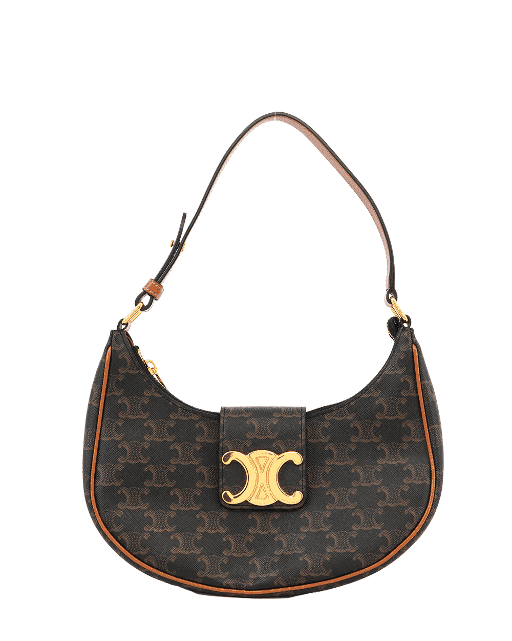 10 CELINE AVA TRIOMPHE MEDIUM BROWN TAN CANVAS GHW U GA 5202 0308