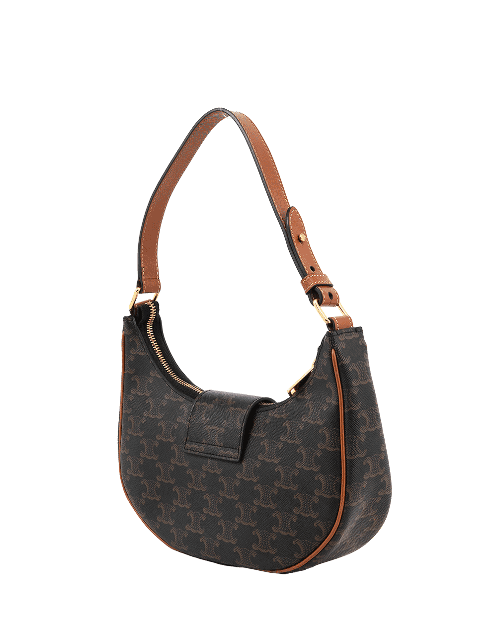 10 CELINE AVA TRIOMPHE MEDIUM BROWN TAN CANVAS GHW U GA 5202 0311