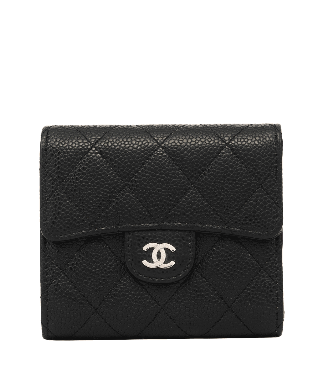 117 CHANEL TRI FOLD WALLET SHORT BLACK CAVIAR SHW 29572957 1359