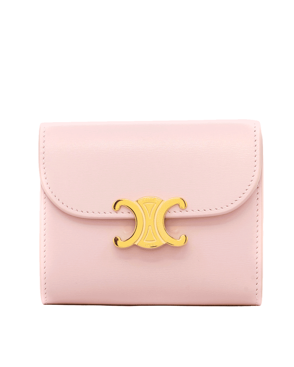 118CELINE TRI FOLD WALLET SHORT PINK CALF GHW U IE 0264 1801