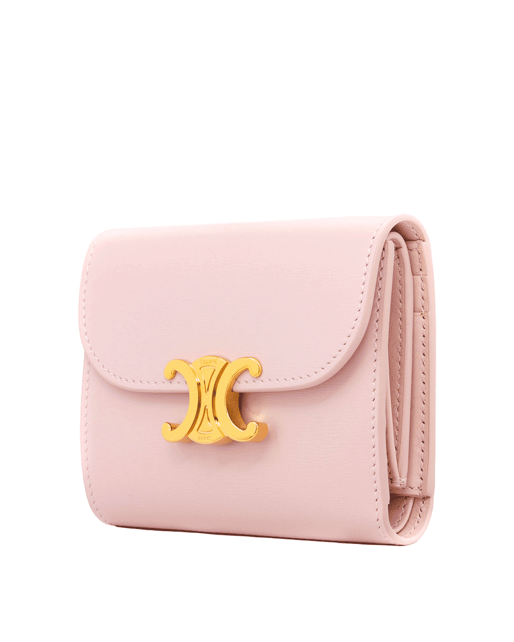 118CELINE TRI FOLD WALLET SHORT PINK CALF GHW U IE 0264 1802