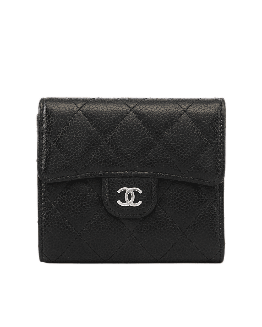 18 CHANEL TRI FOLD WALLET SHORT BLACK CAVIAR SHW N53GAXNL 0295