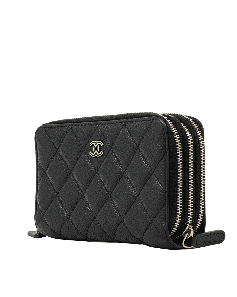 19 CHANEL 2 ZIPPY WALLET MEDIUM BLACK CAVIAR SHW 20955306 0932