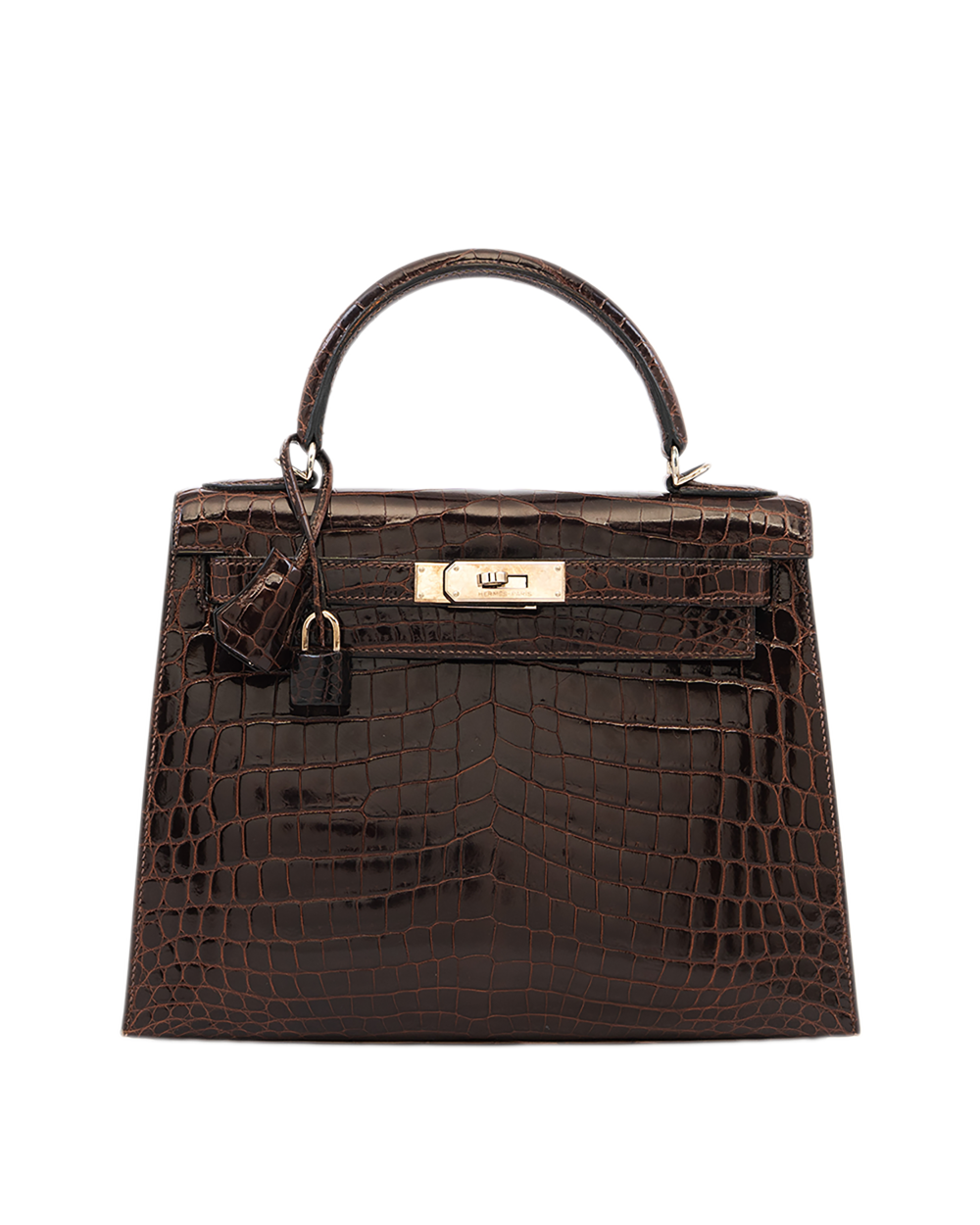 2 HERMES KELLY 28 BORDEAUX CROCODILE NILOTICUS SHW L SQS2 1158