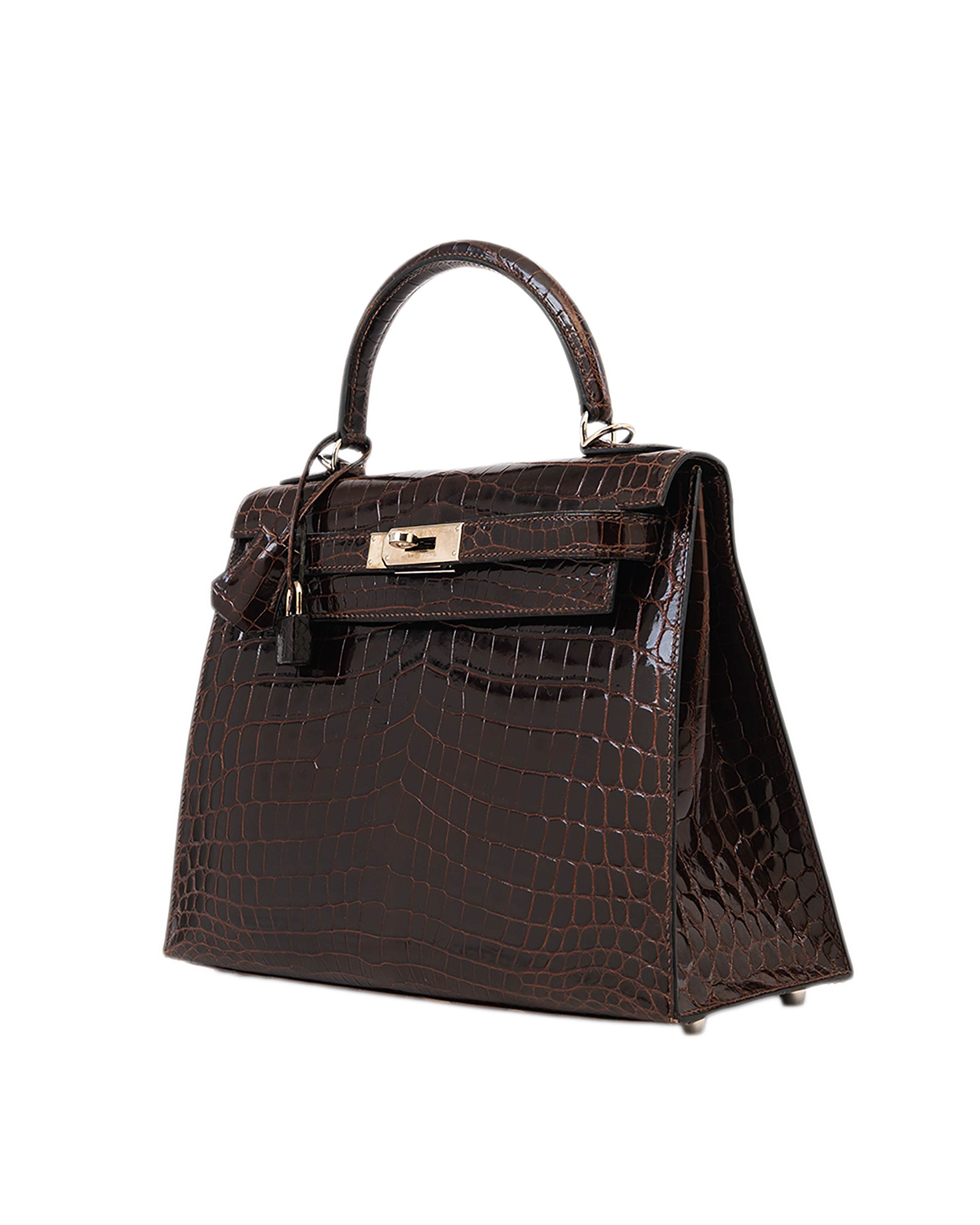 2 HERMES KELLY 28 BORDEAUX CROCODILE NILOTICUS SHW L SQS2 1162