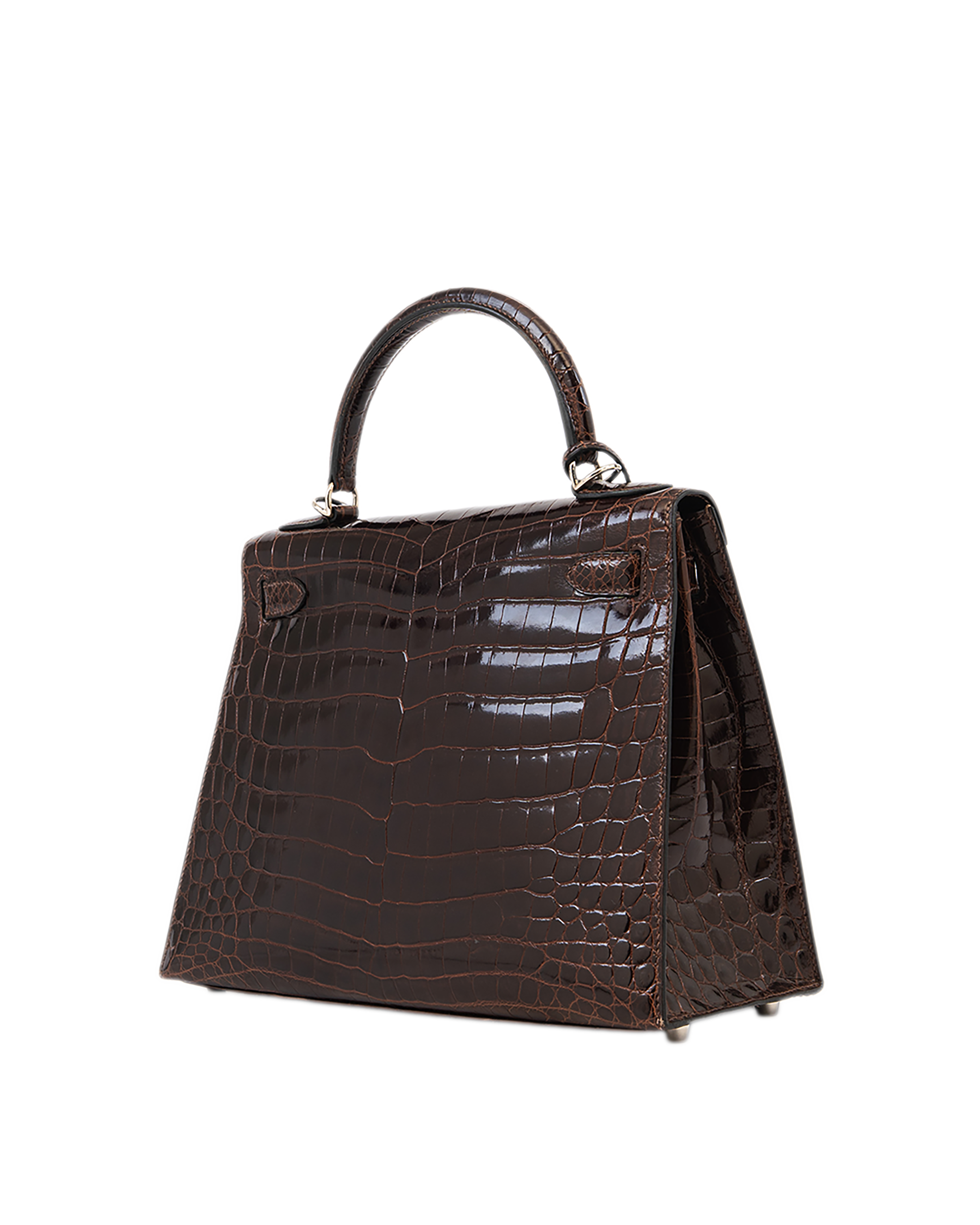 2 HERMES KELLY 28 BORDEAUX CROCODILE NILOTICUS SHW L SQS2 1163