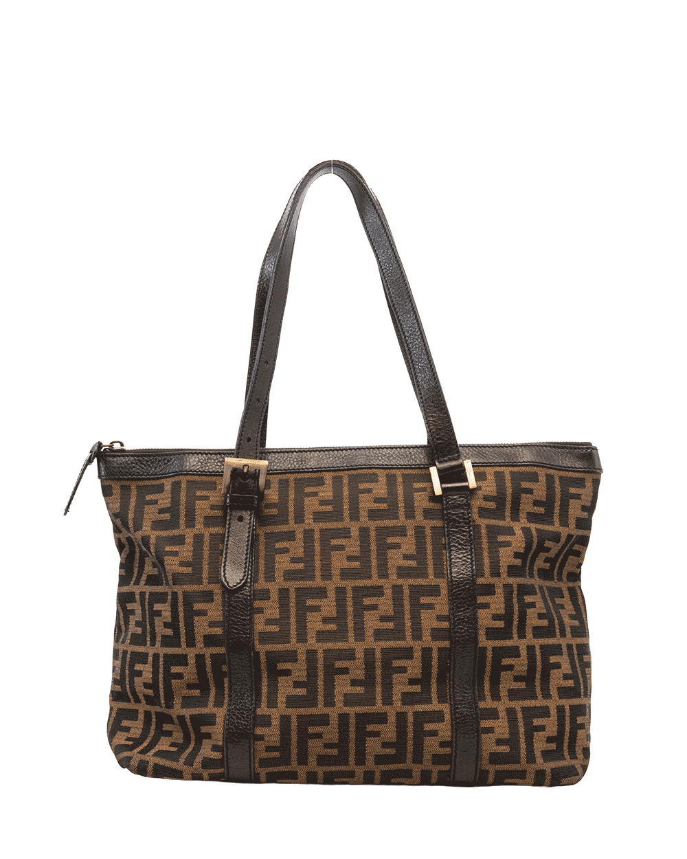 21 FENDI TOBACCO TOTE BROWN ZUCCA CANVAS SHW 2241 SBH179 TQK079 1364