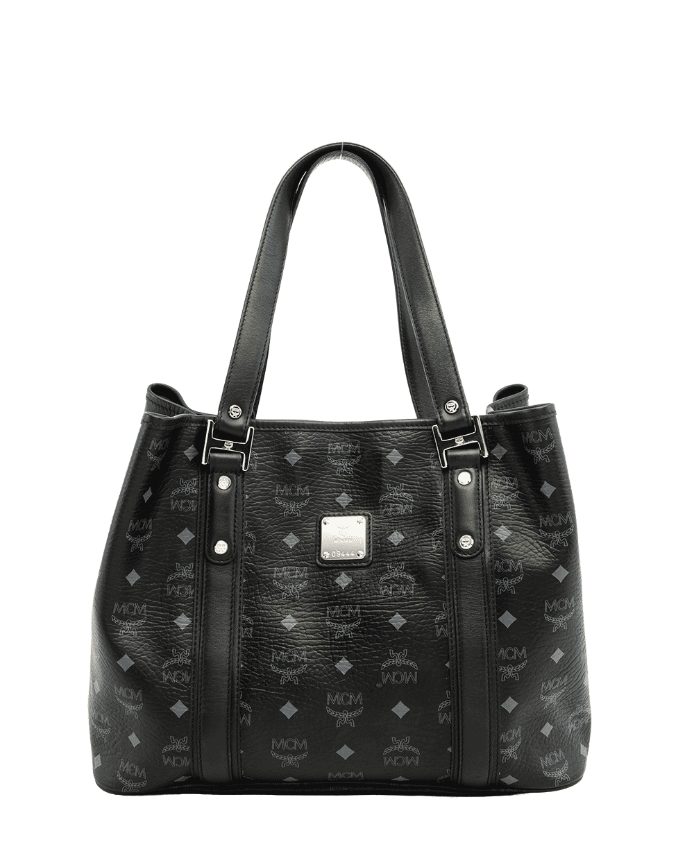 23 MCM TONI SHOPPER TOTE LARGE BLACK CANVAS SHW 1010099650322 1666