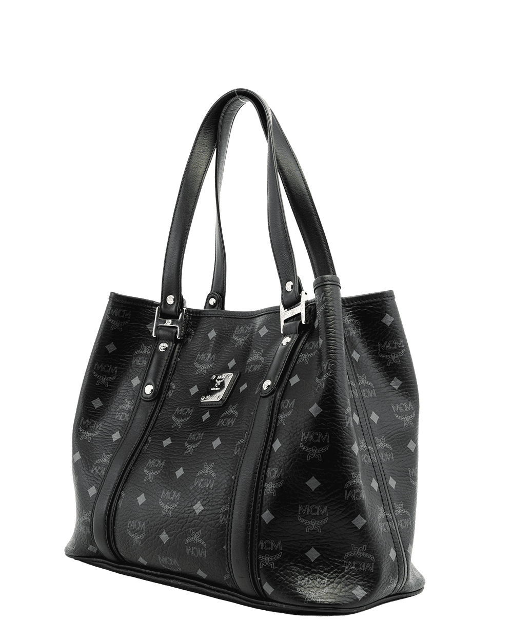 23 MCM TONI SHOPPER TOTE LARGE BLACK CANVAS SHW 1010099650322 1668