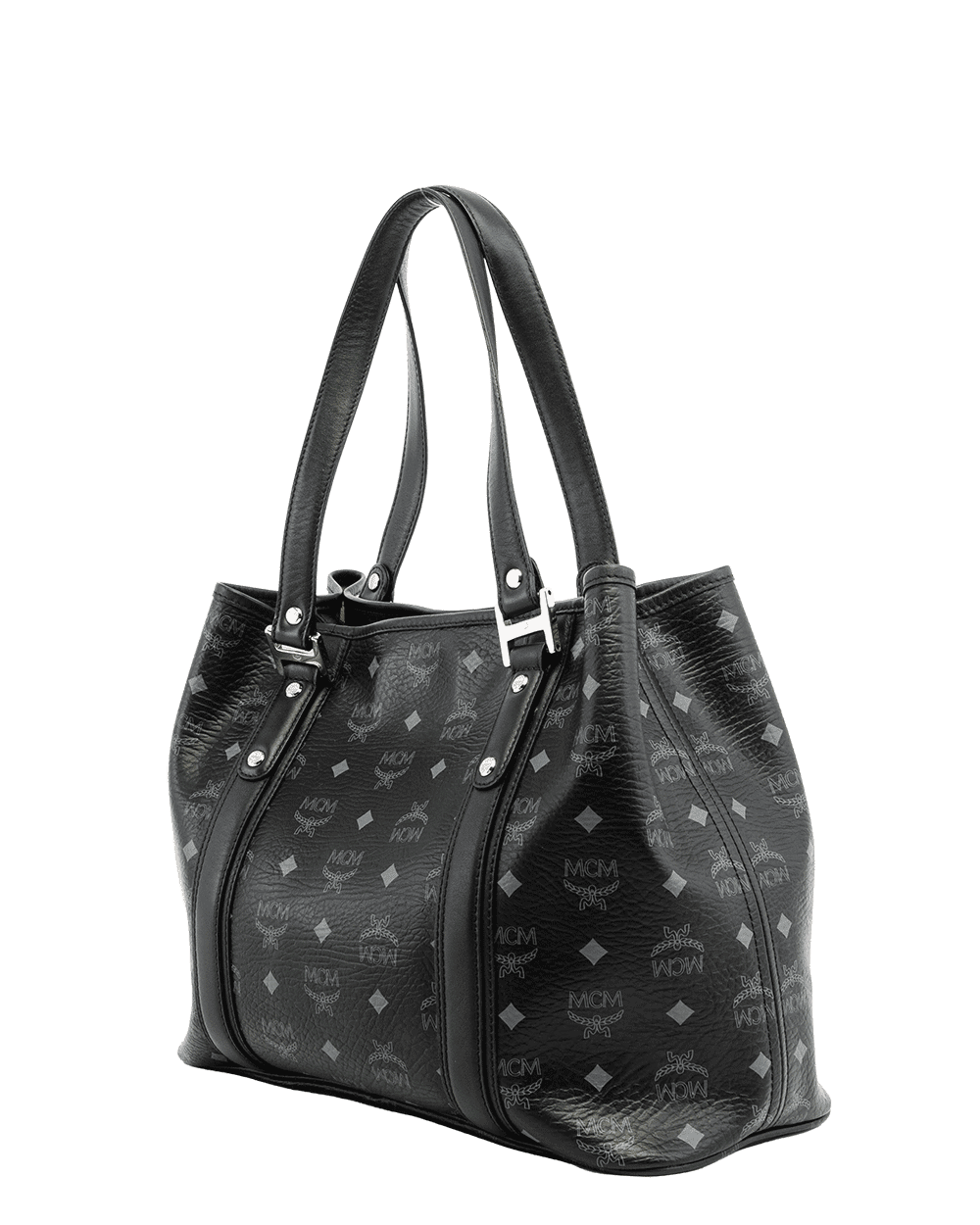 23 MCM TONI SHOPPER TOTE LARGE BLACK CANVAS SHW 1010099650322 1669