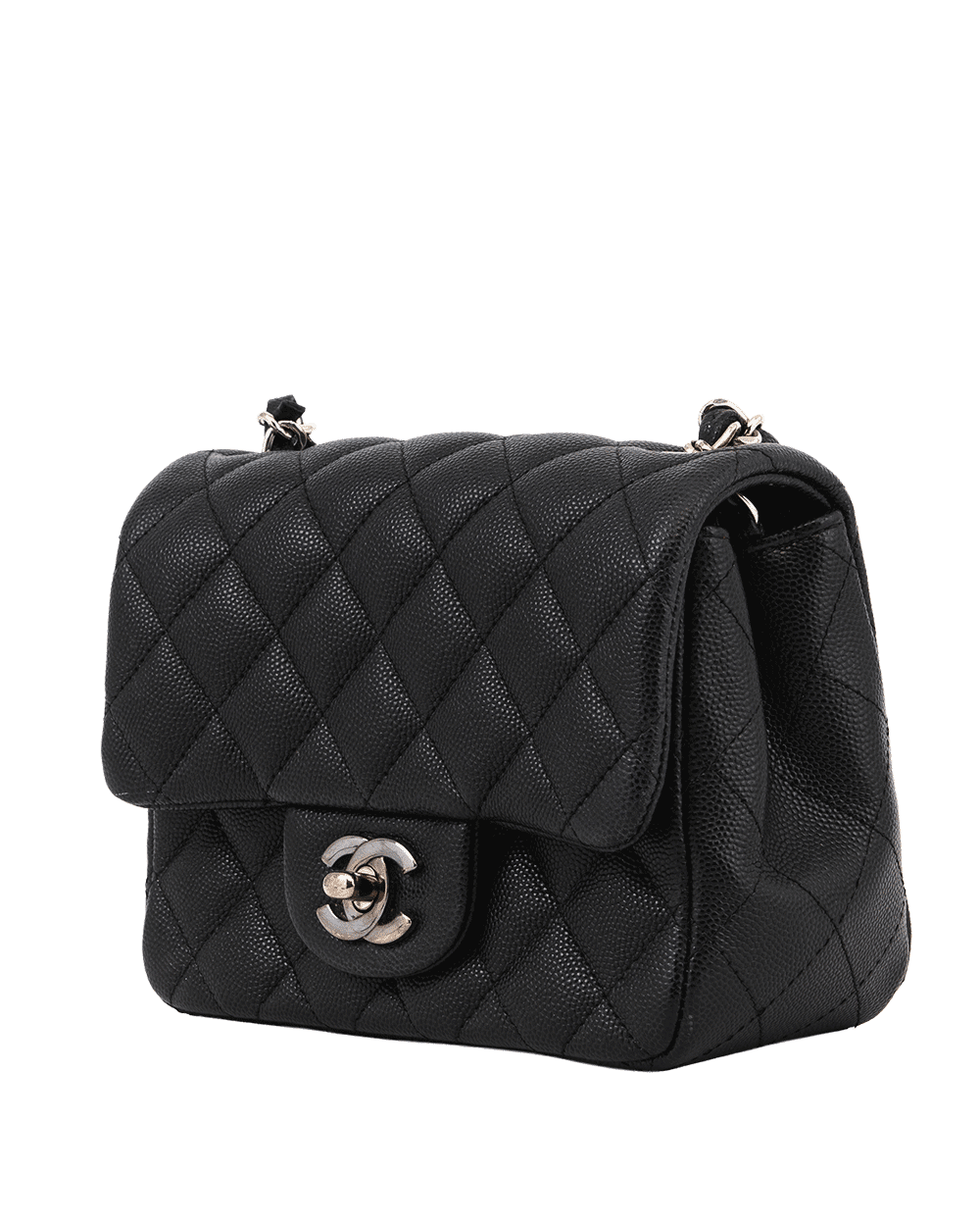 26 CHANEL CLASSIC 7 SQ BLACK CAVIAR SHW 24443633 0364
