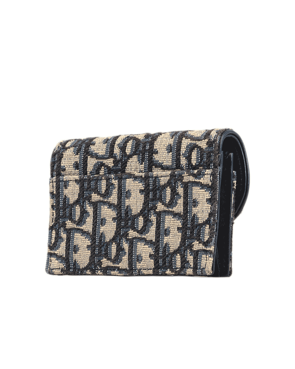 27 DIOR LOTUS CARD HOLDER SHORT BLUE NAVY OBLIQUE JACUARD GHW 48 MA 0252 0251