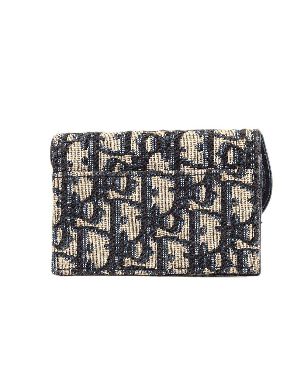 27 DIOR LOTUS CARD HOLDER SHORT BLUE NAVY OBLIQUE JACUARD GHW 48 MA 0252 0252