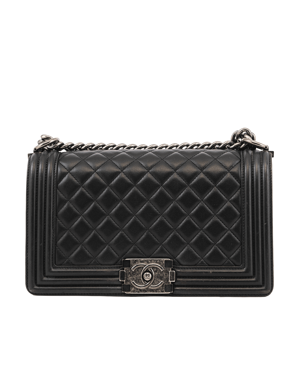 28 CHANEL BOY 10 BLACK LAMB RSHW 23565434 0572