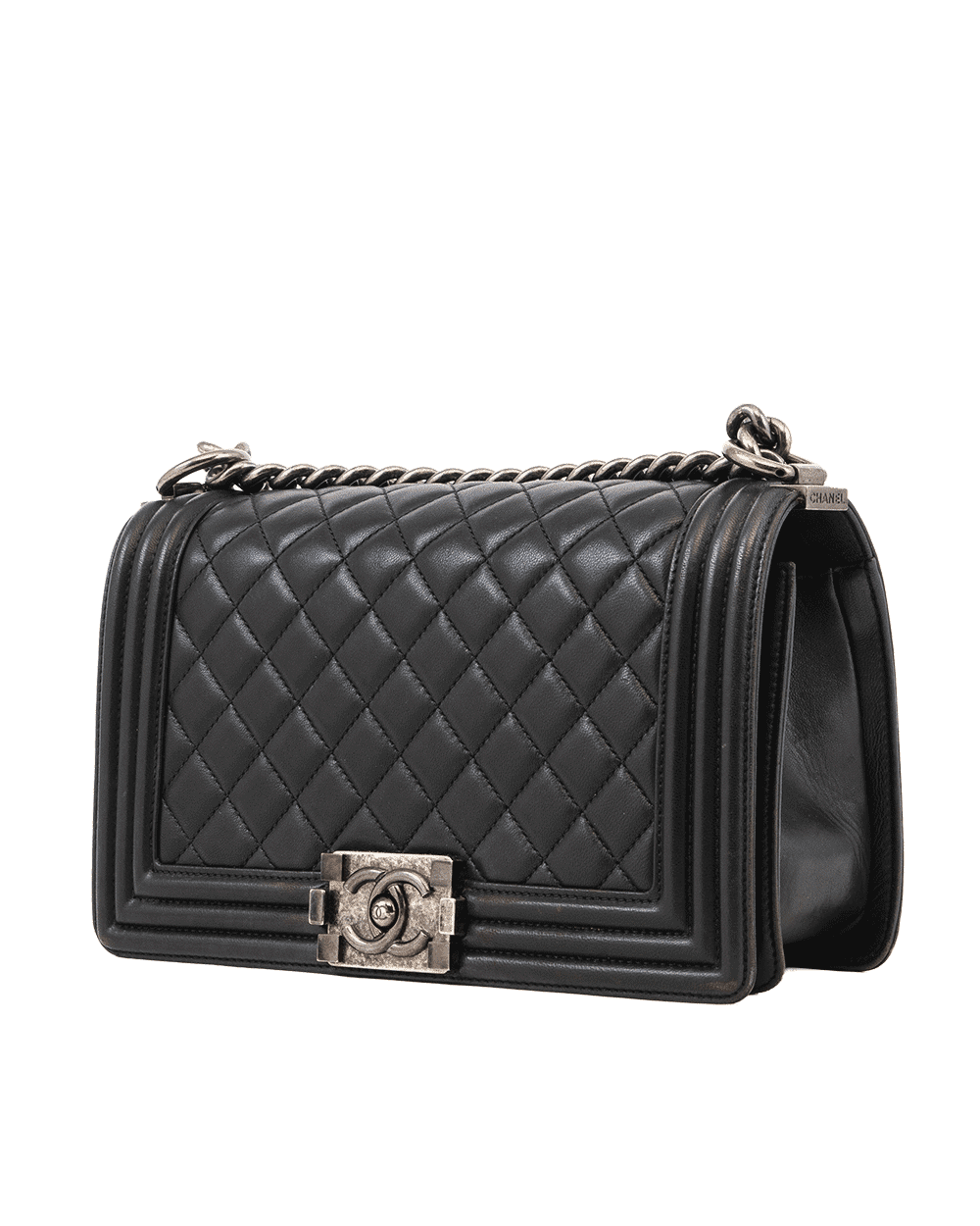 28 CHANEL BOY 10 BLACK LAMB RSHW 23565434 0573