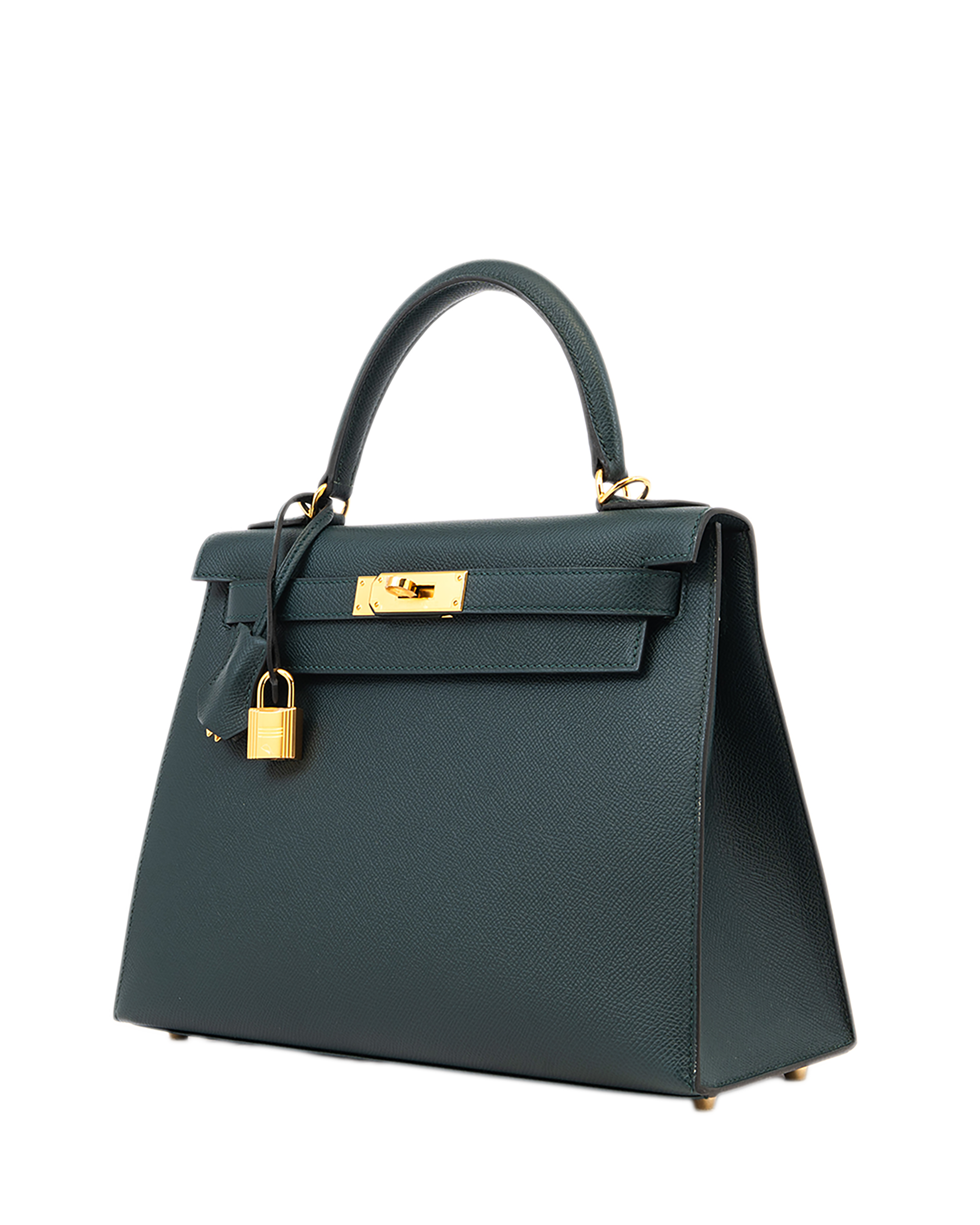 3 HERMES KELLY 28 VERT CYPRES EPSOM GHW UHA823 NN 1147