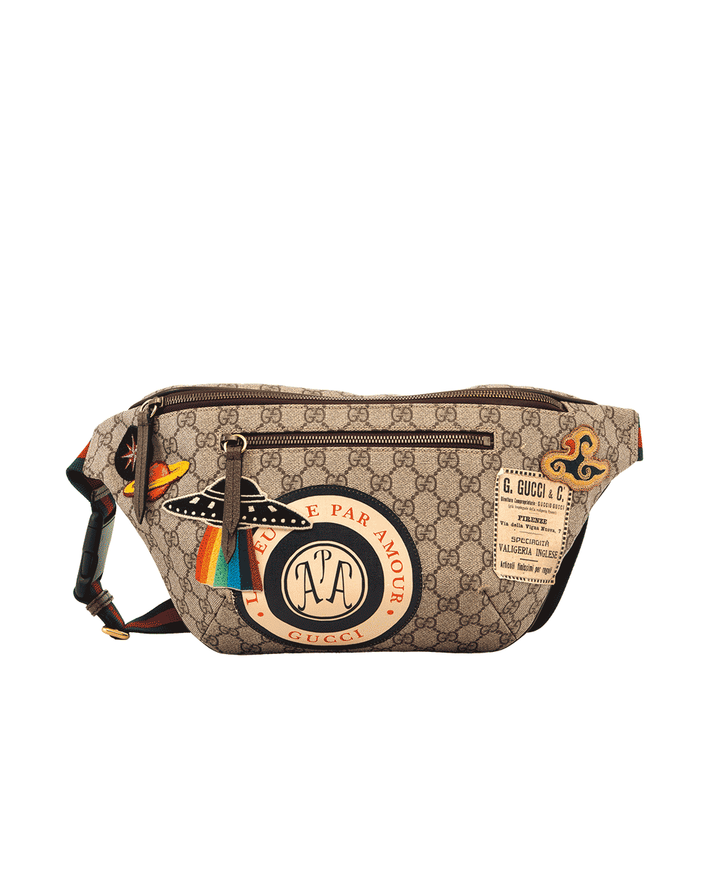 30 GUCCI UFO BELT BAG BROWN GG SUPREME MONOGRAM CANVAS GHW 529711 001998 1397