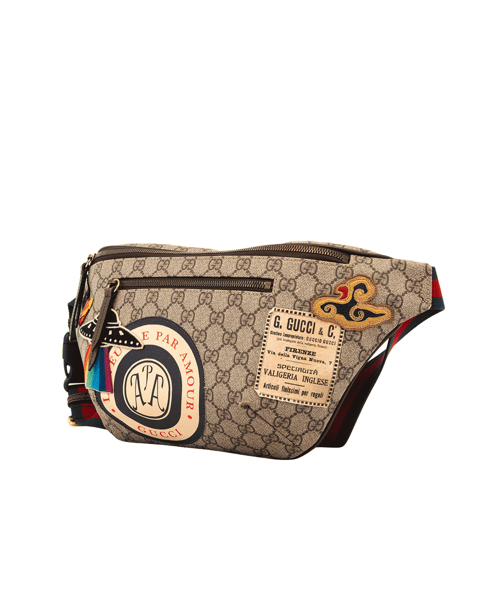 30 GUCCI UFO BELT BAG BROWN GG SUPREME MONOGRAM CANVAS GHW 529711 001998 1398