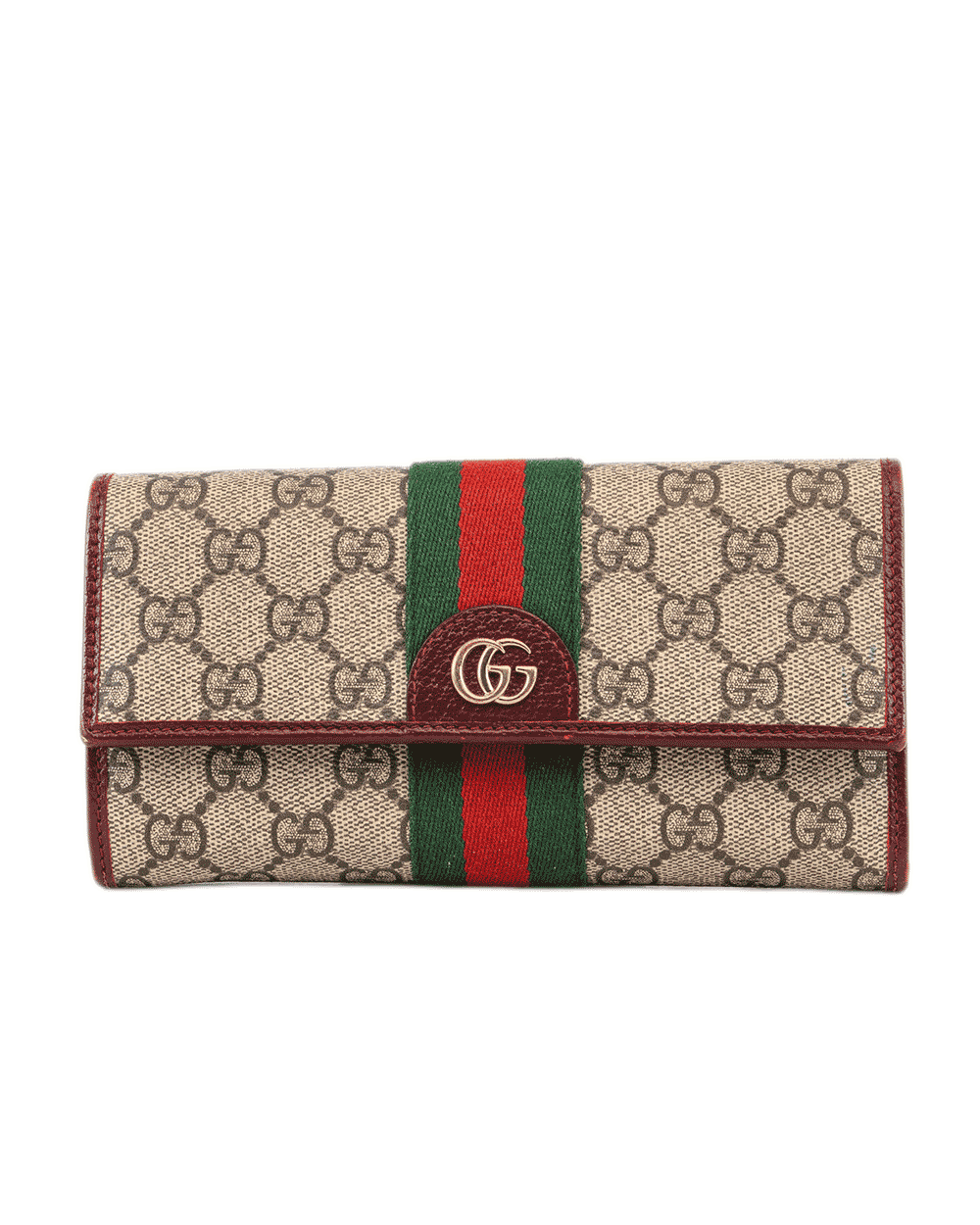 31 GUCCI OPHIDIA CONTINENTAL WALLET LONG BROWN RED GREEN GG MONOGRAM CANVAS GHW 838485 496334 0099