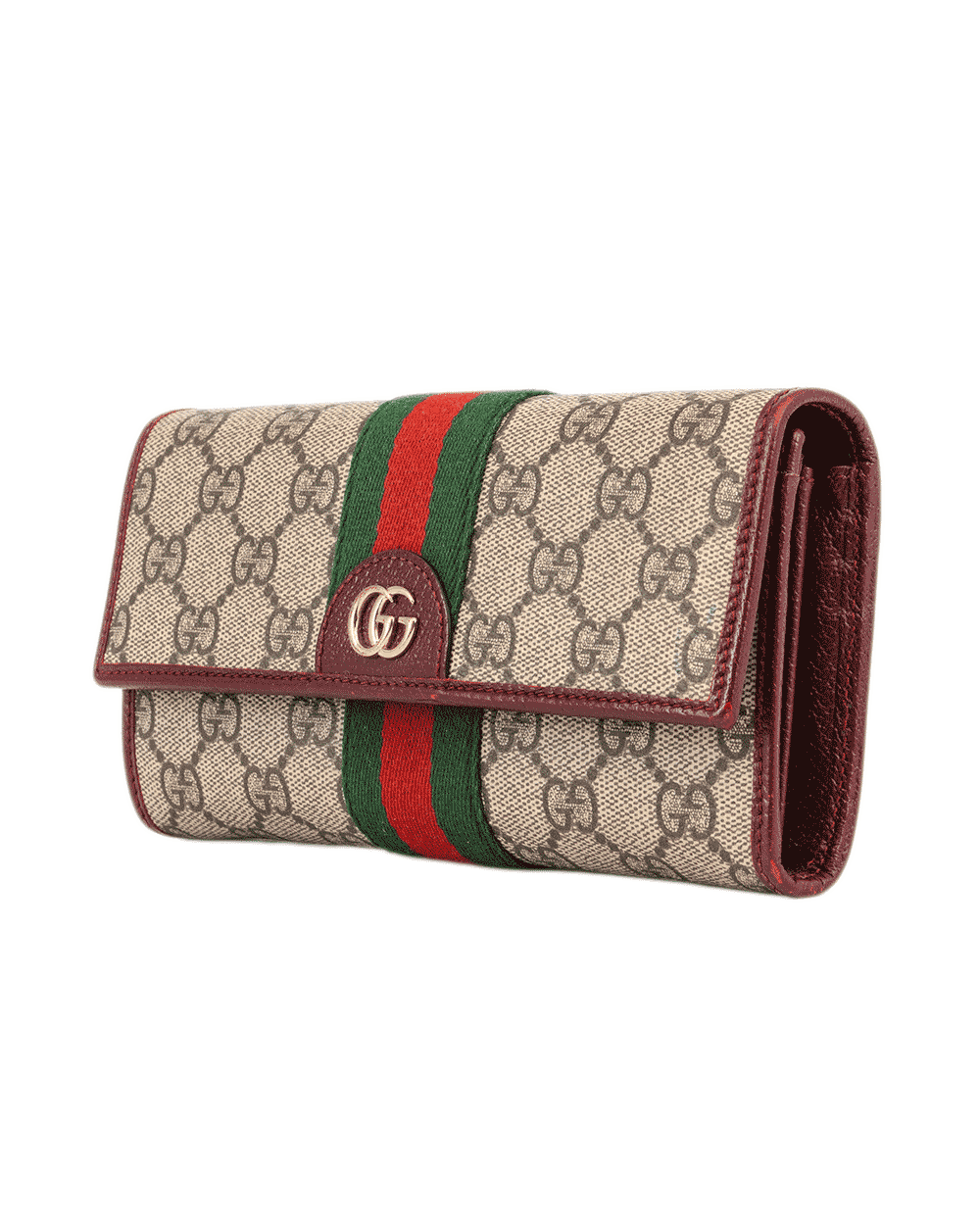 31 GUCCI OPHIDIA CONTINENTAL WALLET LONG BROWN RED GREEN GG MONOGRAM CANVAS GHW 838485 496334 0100