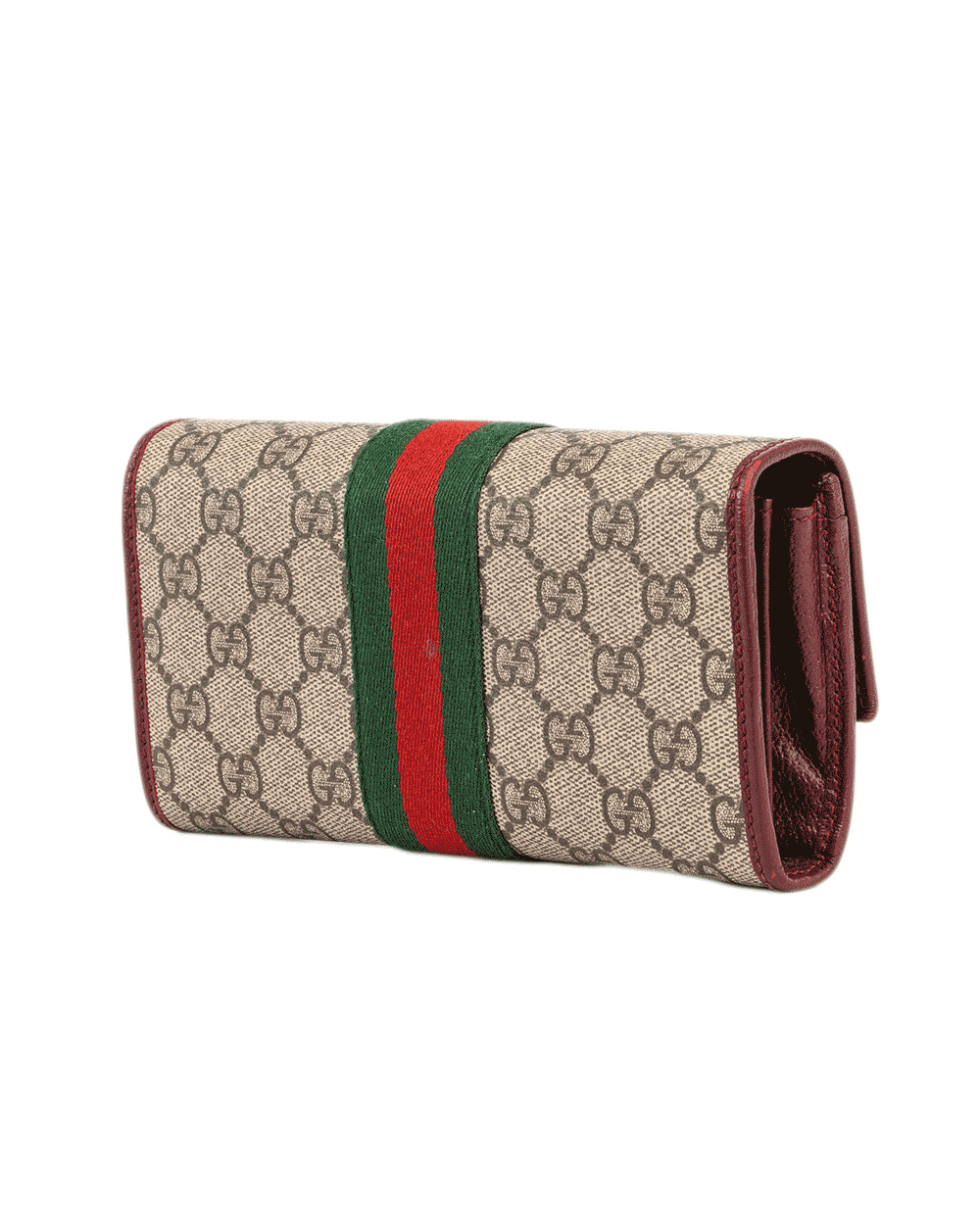 31 GUCCI OPHIDIA CONTINENTAL WALLET LONG BROWN RED GREEN GG MONOGRAM CANVAS GHW 838485 496334 0101